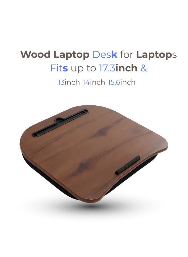 Protable wooden Laptop Desk with Cushion - Phone Slot – Lightweight Portable Lap Desk for Bed - Sofa, Home - Office – Ergonomic Design - Image 2